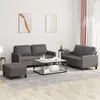 Image de Ensemble de canapés 3 pcs avec coussins Gris Similicuir