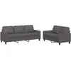 Image de Canape droit vidaxl 3 places en simili-cuir gris 77 x 138 x 80 cm
