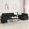 Image de Canape droit vidaxl 3 places en simili-cuir noir 77 x 138 x 41 cm