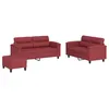 Image de Ensemble de canapés vidaXL 3 pièces et coussins en Similicuir Rouge bordeaux