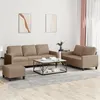 Image de Ensemble de canapés 3 pcs avec coussins Cappuccino Similicuir