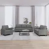 Image de vidaXL Ensemble de canapés 3 pcs avec coussins Gris foncé Tissu3201429