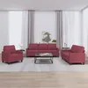 Image de vidaXL Ensemble de canapés 3 pcs avec coussins Rouge bordeaux Tissu