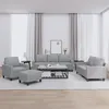 Image de vidaXL Ensemble de canapés 4 pcs avec coussins Gris clair Tissu3201436