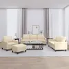 Image de Ensemble de canapés 4 pcs avec coussins Crème Tissu