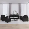 Image de Ensemble de canapés 4 pcs avec coussins Noir Tissu