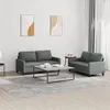 Image de vidaXL Ensemble de canapés 2 pcs avec coussins Gris foncé Tissu