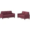 Image de vidaXL Ensemble de canapés 2 pcs avec coussins Rouge bordeaux Tissu