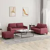 Image de Ensemble de canapés 3 pcs avec coussins Rouge bordeaux Tissu