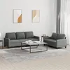Image de vidaXL Ensemble de canapés 2 pcs avec coussins Gris foncé Tissu