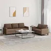 Image de Canape angle fixe vidaxl 3 places en tissu marron 77 x 138 x 80 cm