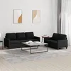 Image de vidaXL Ensemble de canapés 2 pcs avec coussins Noir Tissu