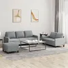 Image de vidaXL Ensemble de canapés 3 pcs avec coussins Gris clair Tissu3201468