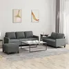 Image de vidaXL Ensemble de canapés 3 pcs avec coussins Gris foncé Tissu3201469