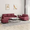 Image de vidaXL Ensemble de canapés 3 pcs avec coussins Rouge bordeaux Tissu3201474