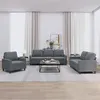 Image de vidaXL Ensemble de canapés 3 pcs avec coussins Gris foncé Velours