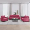 Image de Ensemble de canapés 3 pcs avec coussins Rouge bordeaux Velours