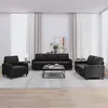 Image de vidaXL Ensemble de canapés 3 pcs avec coussins Noir Velours