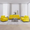 Image de Ensemble de canapés 3 pcs avec coussins Jaune Velours