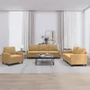 Image de Ensemble de canapés 3 pcs avec coussins Marron Velours