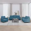 Image de vidaXL Ensemble de Canapés avec Coussins 3 pcs, Canapés avec Accoudoirs Rembourrés, Ensemble de Meubles Salle de Séjour, Moderne, Bleu Velours