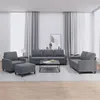 Image de vidaXL Ensemble de canapés 4 pcs avec coussins Gris foncé Velours3201487