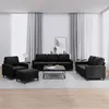 Image de vidaXL Ensemble de canapés 4 pcs avec coussins Noir Velours3201491