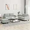 Image de Canape droit vidaxl 2 places en velours gris 77 x 138 x 41 cm