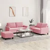 Image de vidaXL Ensemble de Canapés avec Coussins 3 pcs, Canapés avec Accoudoirs, Ensemble de Meubles avec Repose-pieds Salon, Moderne, Rose Velours