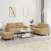 Image de Ensemble de canapés 3 pcs avec coussins Marron Velours
