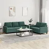 Image de vidaXL Ensemble de canapés 2 pcs avec coussins Vert foncé Velours