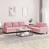 Image de Canape droit vidaxl 3 places en velours rose 77 x 138 x 80 cm