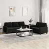 Image de vidaXL Ensemble de canapés 2 pcs avec coussins Noir Velours