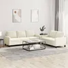Image de Canape droit vidaxl 3 places en velours beige 77 x 138 x 80 cm