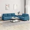 Image de Canape droit vidaxl 3 places en velours bleu 77 x 138 x 80 cm