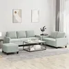 Image de Canape droit vidaxl 3 places en velours gris 77 x 138 x 41 cm