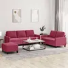 Image de Ensemble de canapés 3 pcs avec coussins Rouge bordeaux Velours