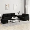 Image de vidaXL Ensemble de canapés 3 pcs avec coussins Noir Velours3201531