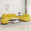 Image de Ensemble de canapés 3 pcs avec coussins Jaune Velours
