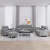 Image de vidaXL 4-delige Loungeset met kussens stof lichtgrijs3201544