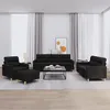 Image de vidaXL 4-delige loungeset met kussens stof zwart3201548