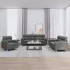 Image de Ensemble de canapés 3 pcs coussins gris foncé tissu