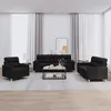 Image de vidaXL 3-delige Loungeset met kussens stof zwart3201556