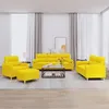 Image de vidaXL 4-delige Loungeset met kussens stof lichtgeel3201565