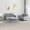 Image de vidaXL Ensemble de canapés 2 pcs avec coussins Gris clair Tissu