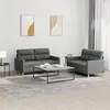 Image de vidaXL Ensemble de canapés 2 pcs avec coussins Gris foncé Tissu