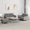 Image de Ensemble de canapés 3 pcs avec coussins Taupe Tissu