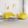 Image de Ensemble de canapés 2 pcs avec coussins jaune clair tissu