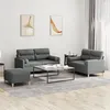 Image de Ensemble de canapés 3 pcs coussins gris foncé tissu