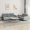 Image de vidaXL Ensemble de canapés 2 pcs avec coussins Gris clair Tissu